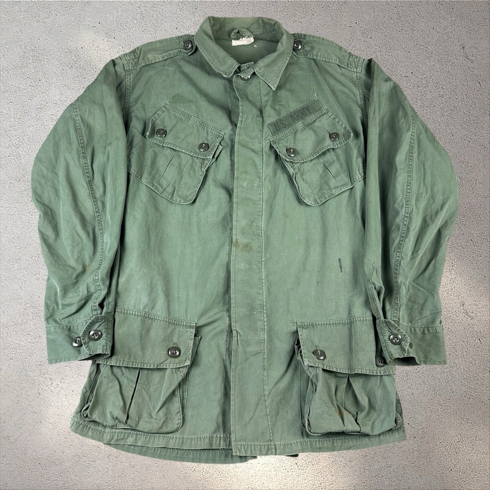 Vietnam US Army 1st Pattern Slant Pocket Jungle Jacket Medium Long 1963